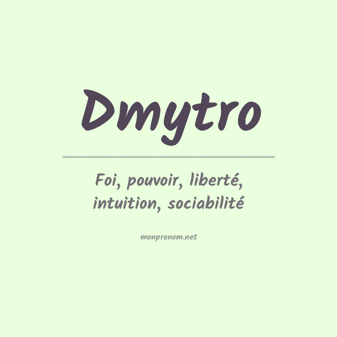 Signification du prénom Dmytro