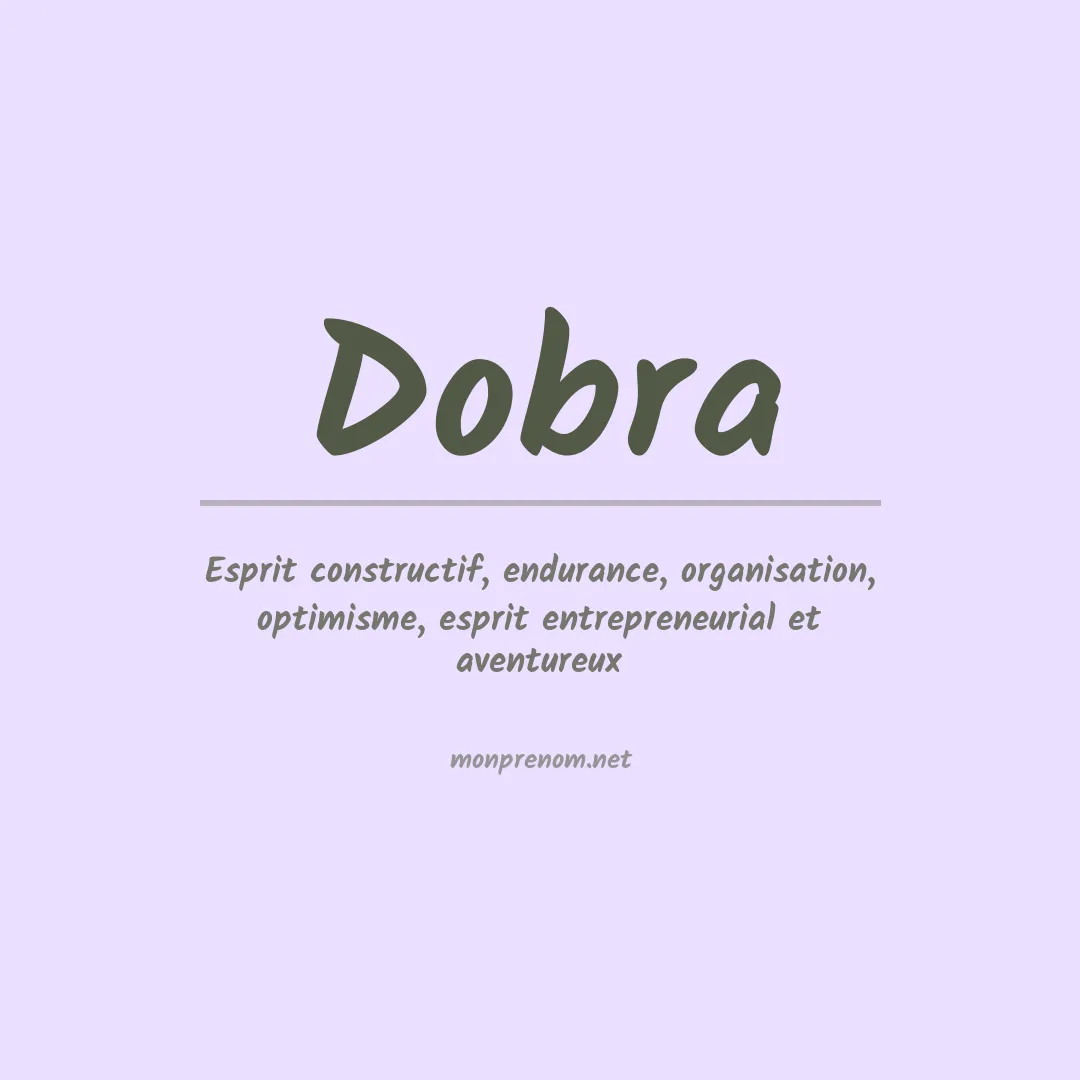 Signification du prénom Dobra