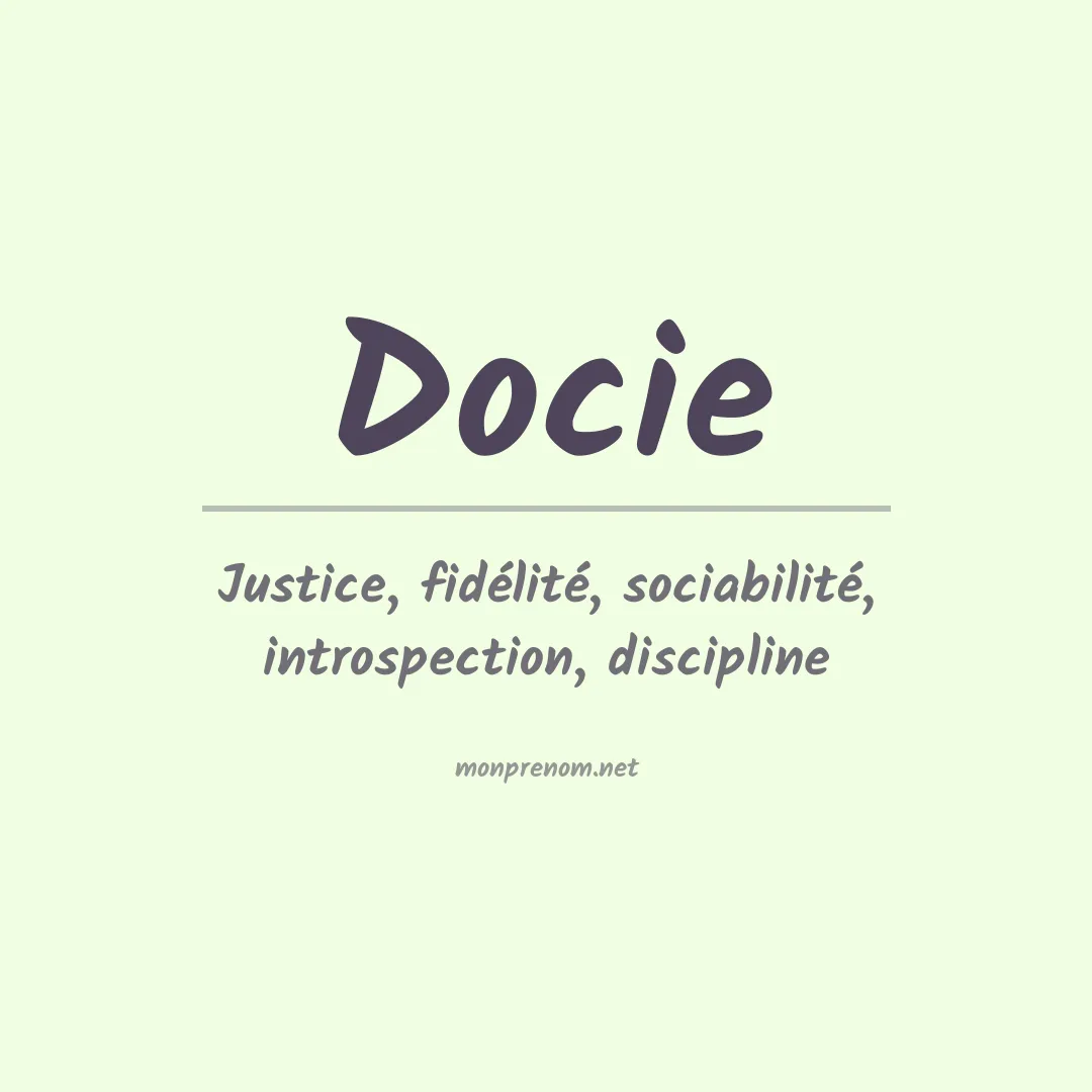 Signification du prénom Docie