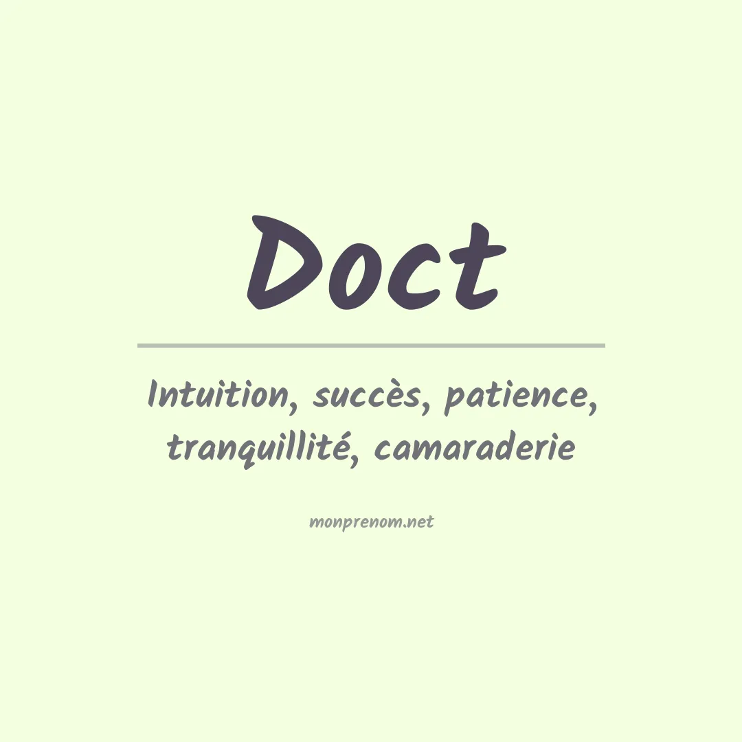 Signification du prénom Doct