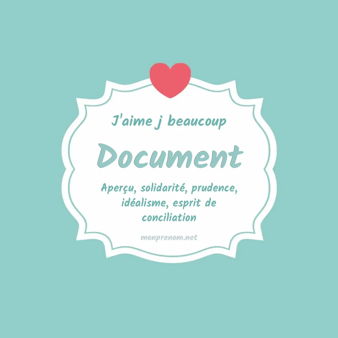 J'aime beaucoup Document