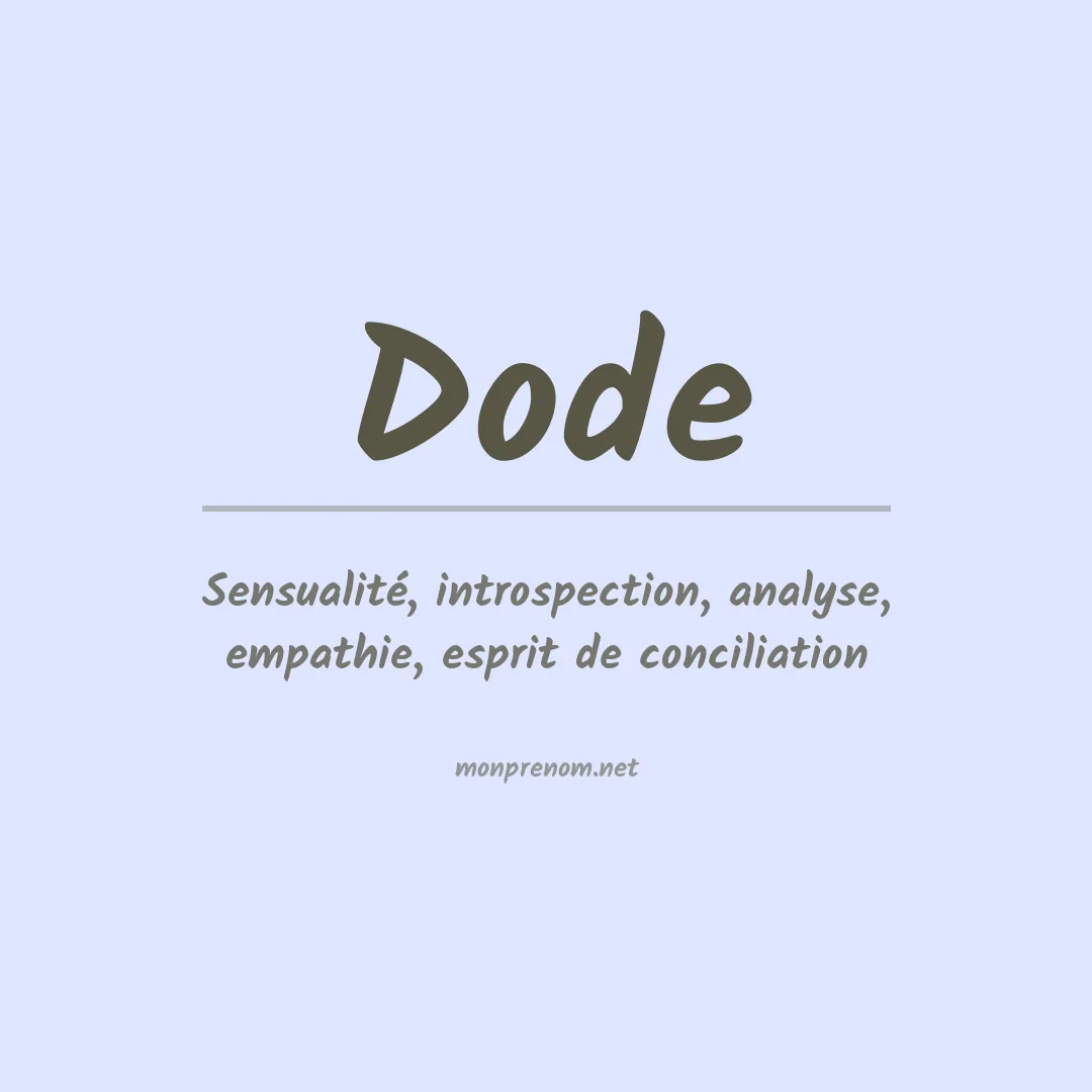 Signification du prénom Dode