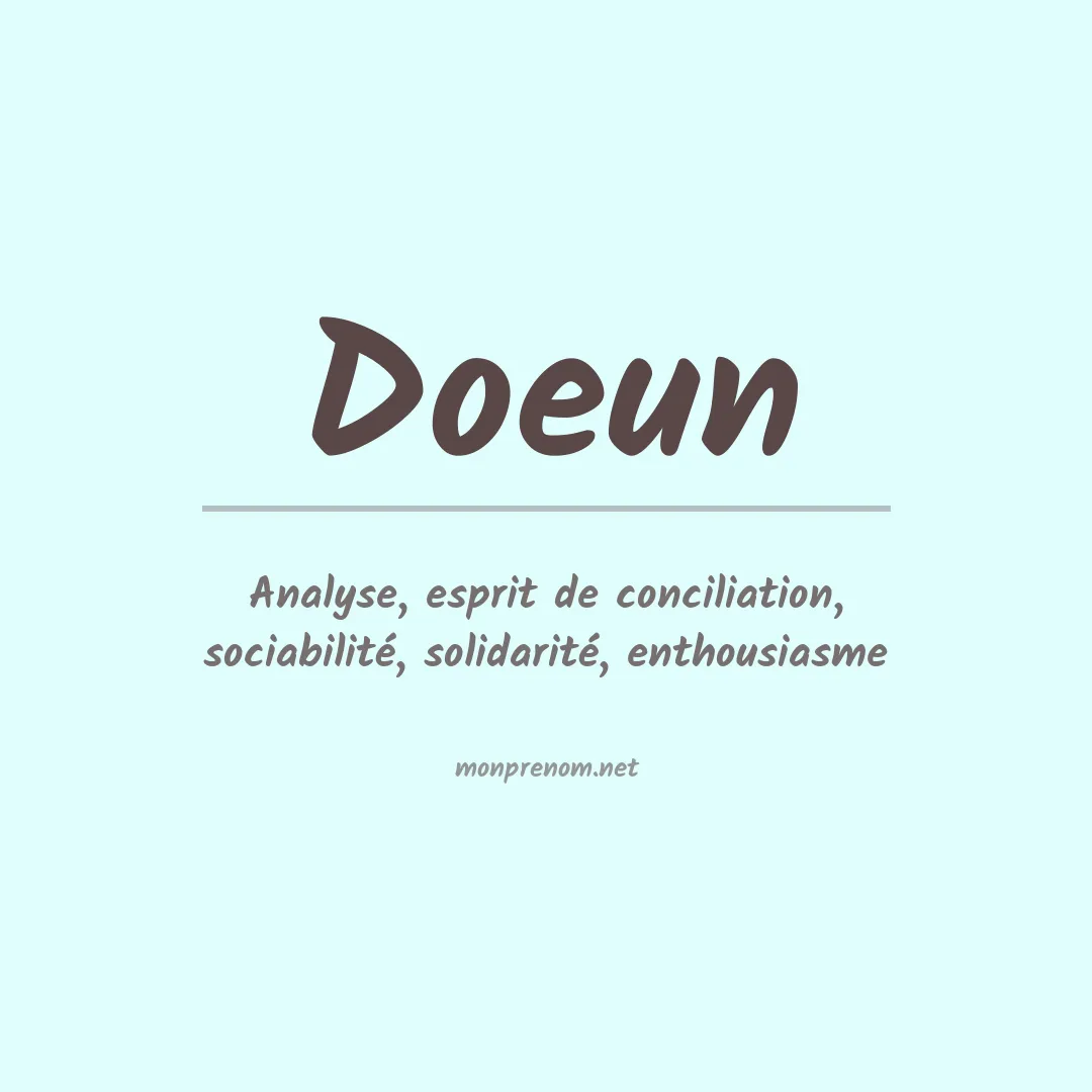 Signification du prénom Doeun