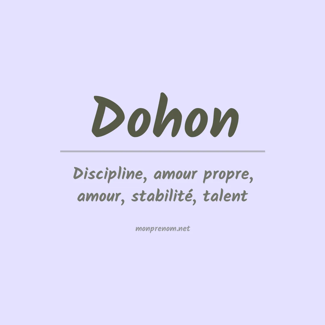 Signification du prénom Dohon