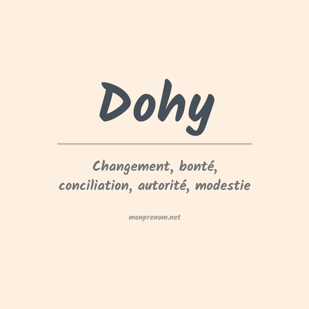 Signification du prénom Dohy