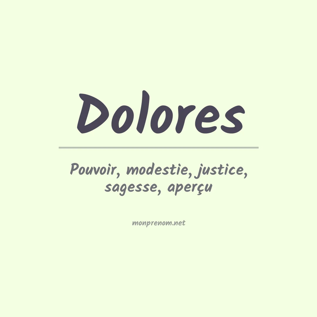 Prénom Dolores