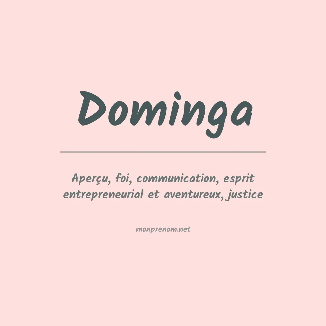 Signification du prénom Dominga