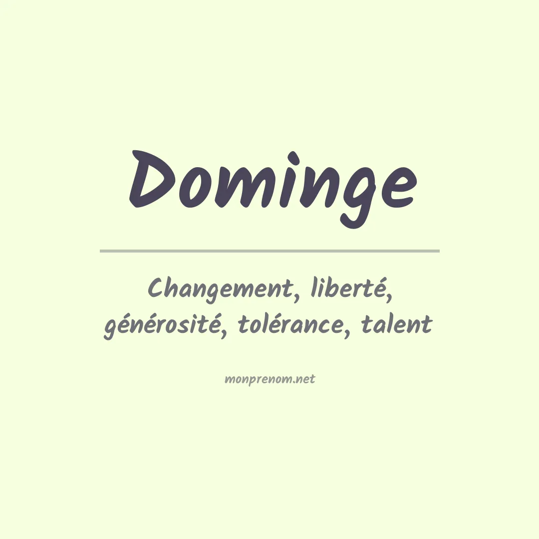 Signification du prénom Dominge