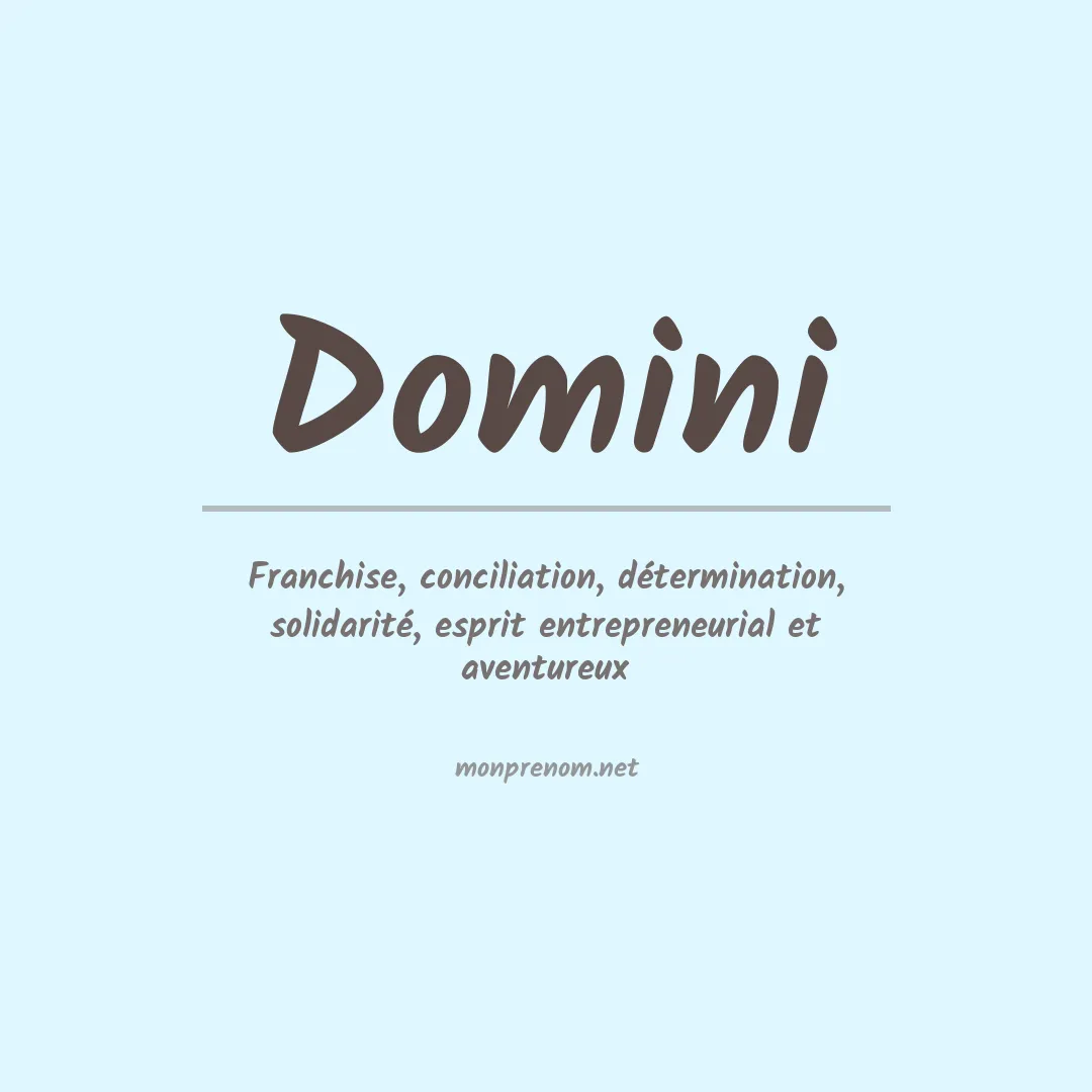 Signification du prénom Domini