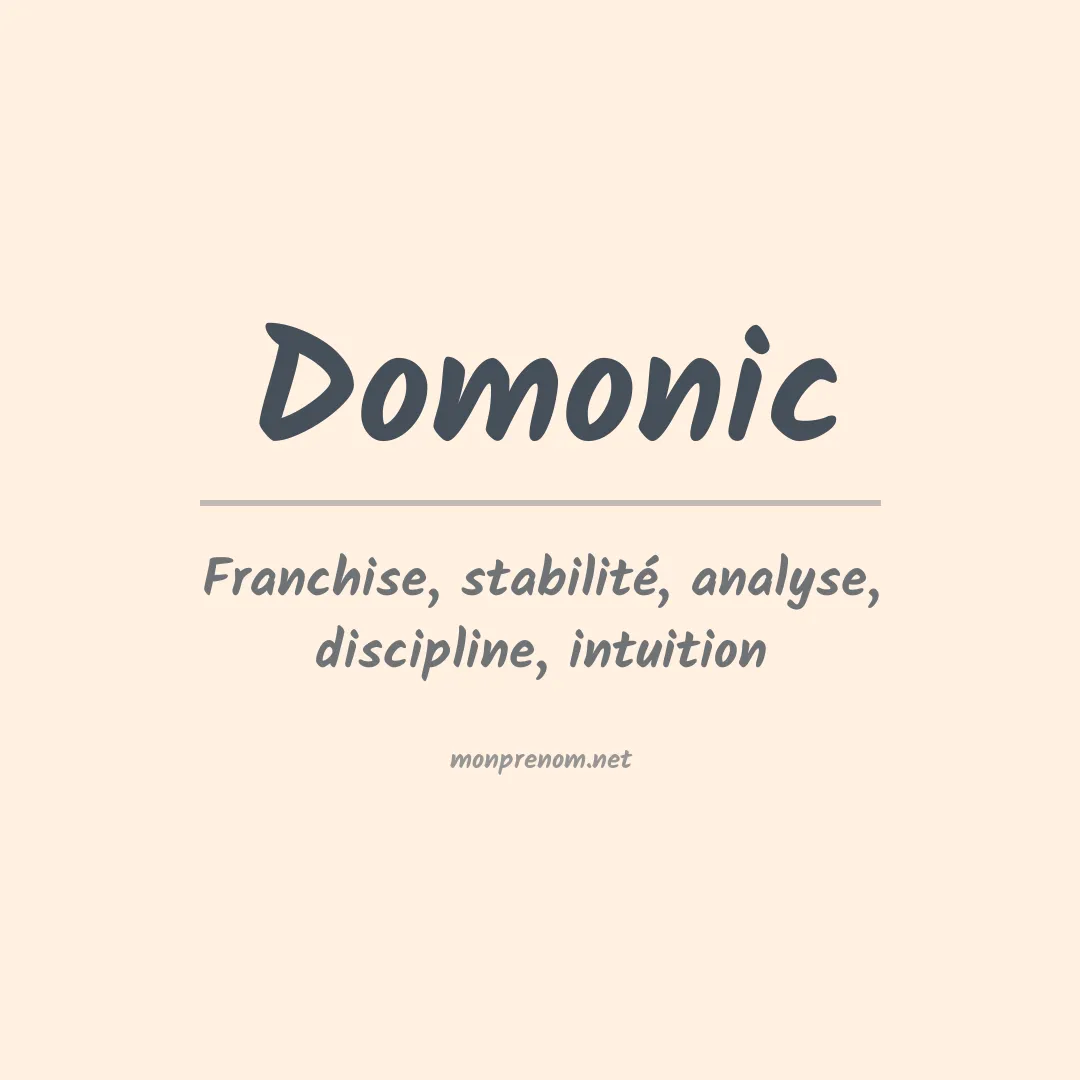 Signification du prénom Domonic
