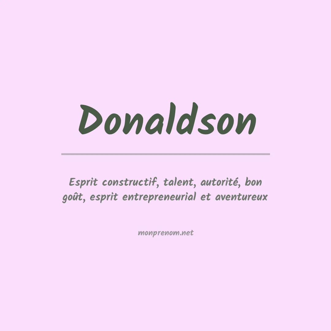 Prénom Donaldson