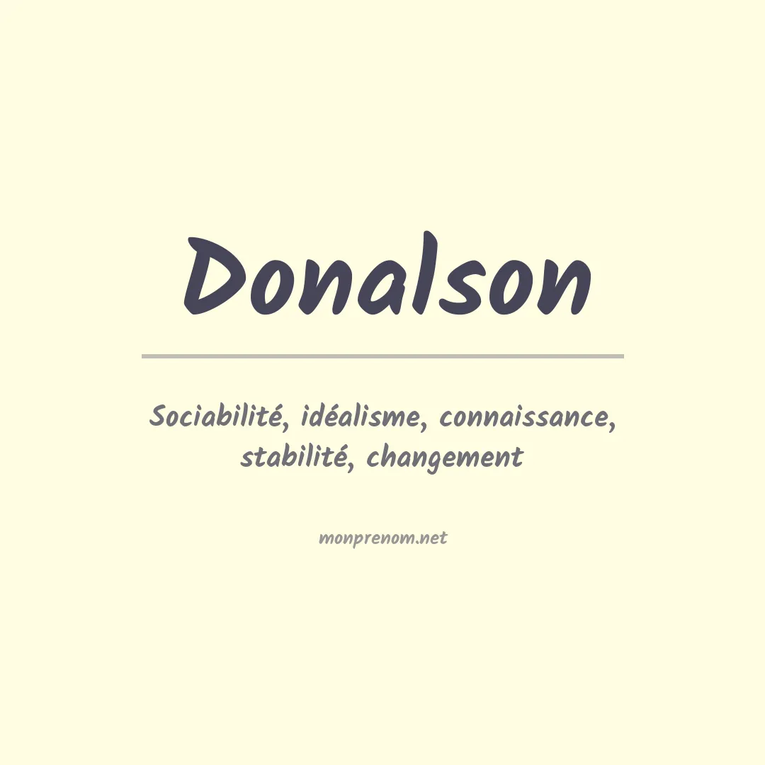 Prénom Donalson