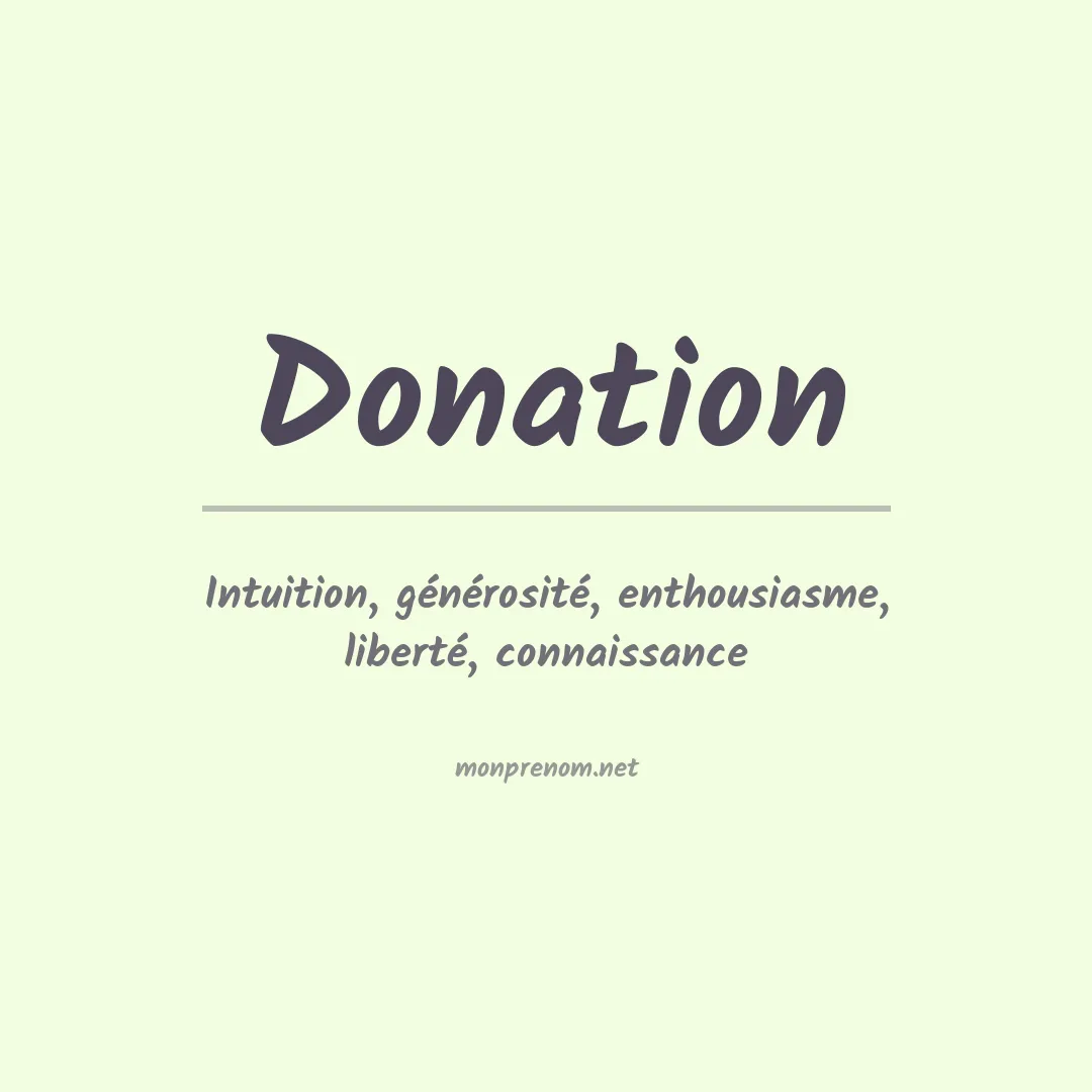 Signification du prénom Donation