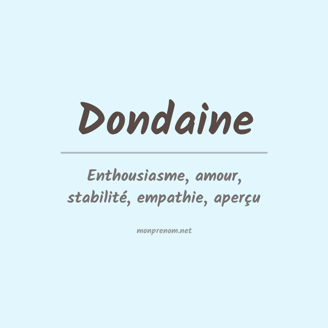 Signification du prénom Dondaine