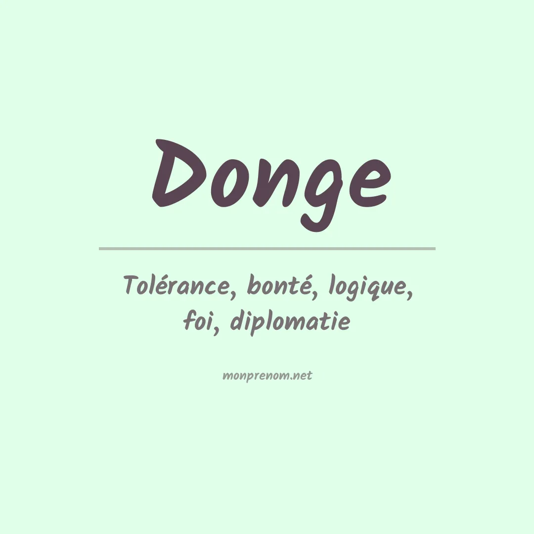 Signification du prénom Donge