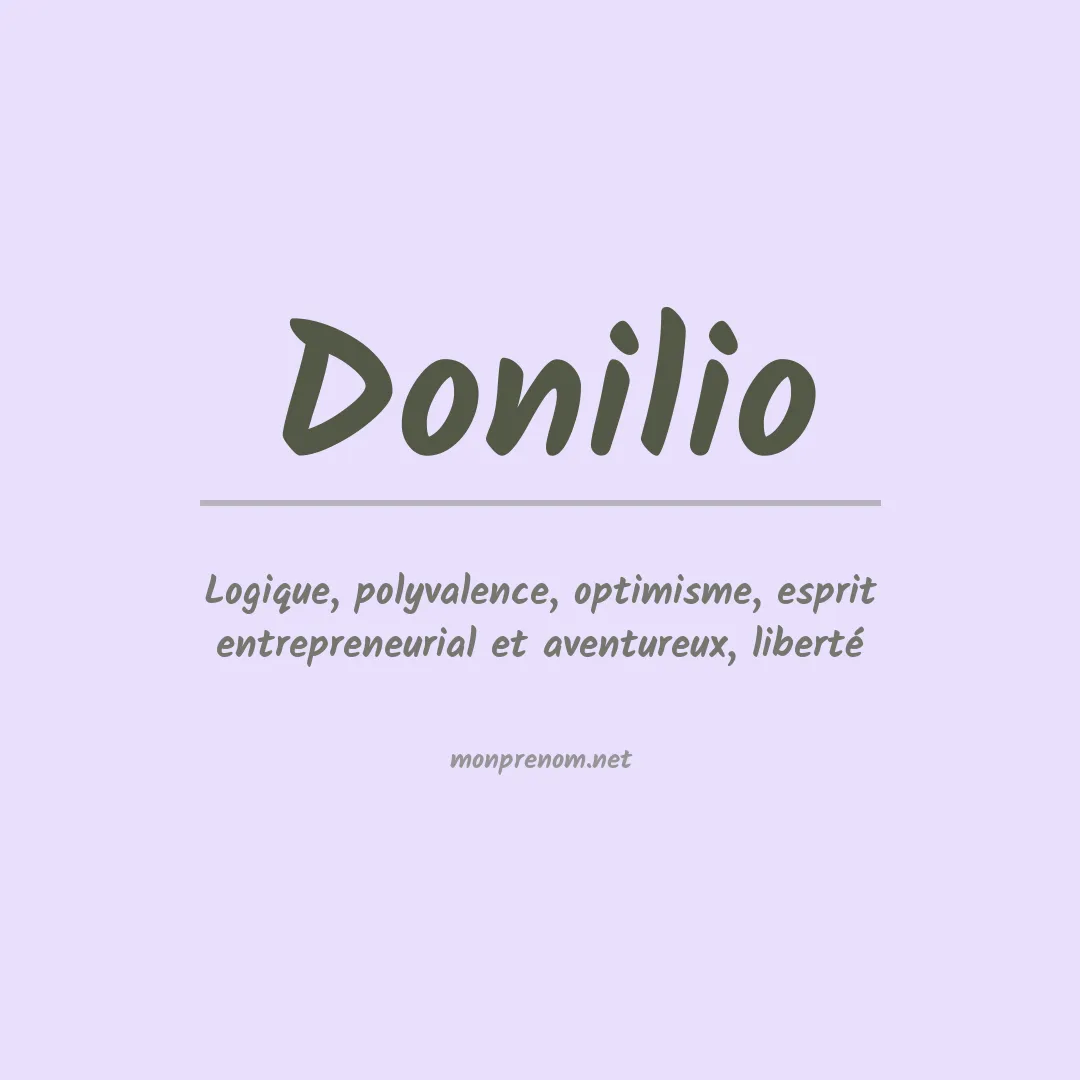 Signification du prénom Donilio