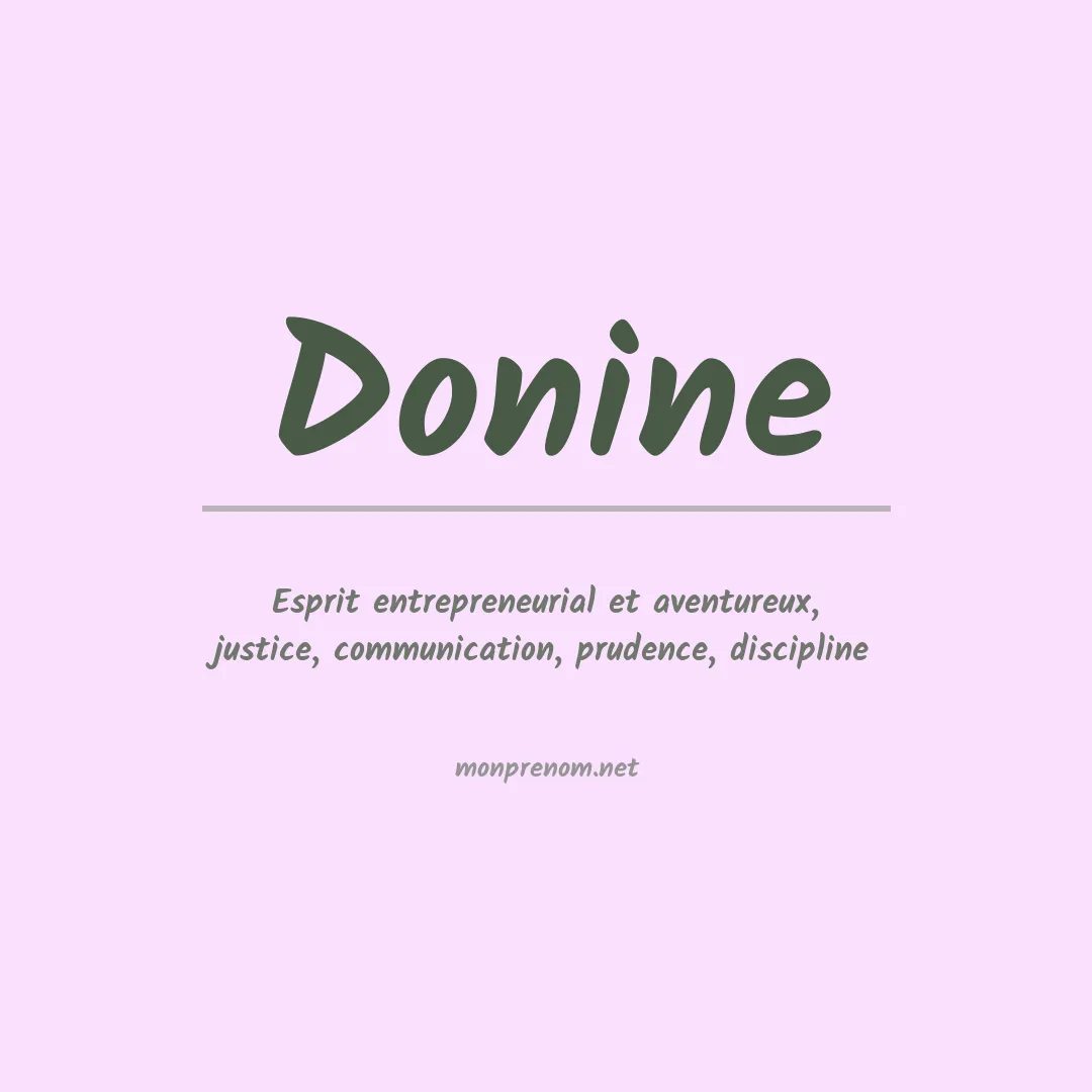Signification du prénom Donine