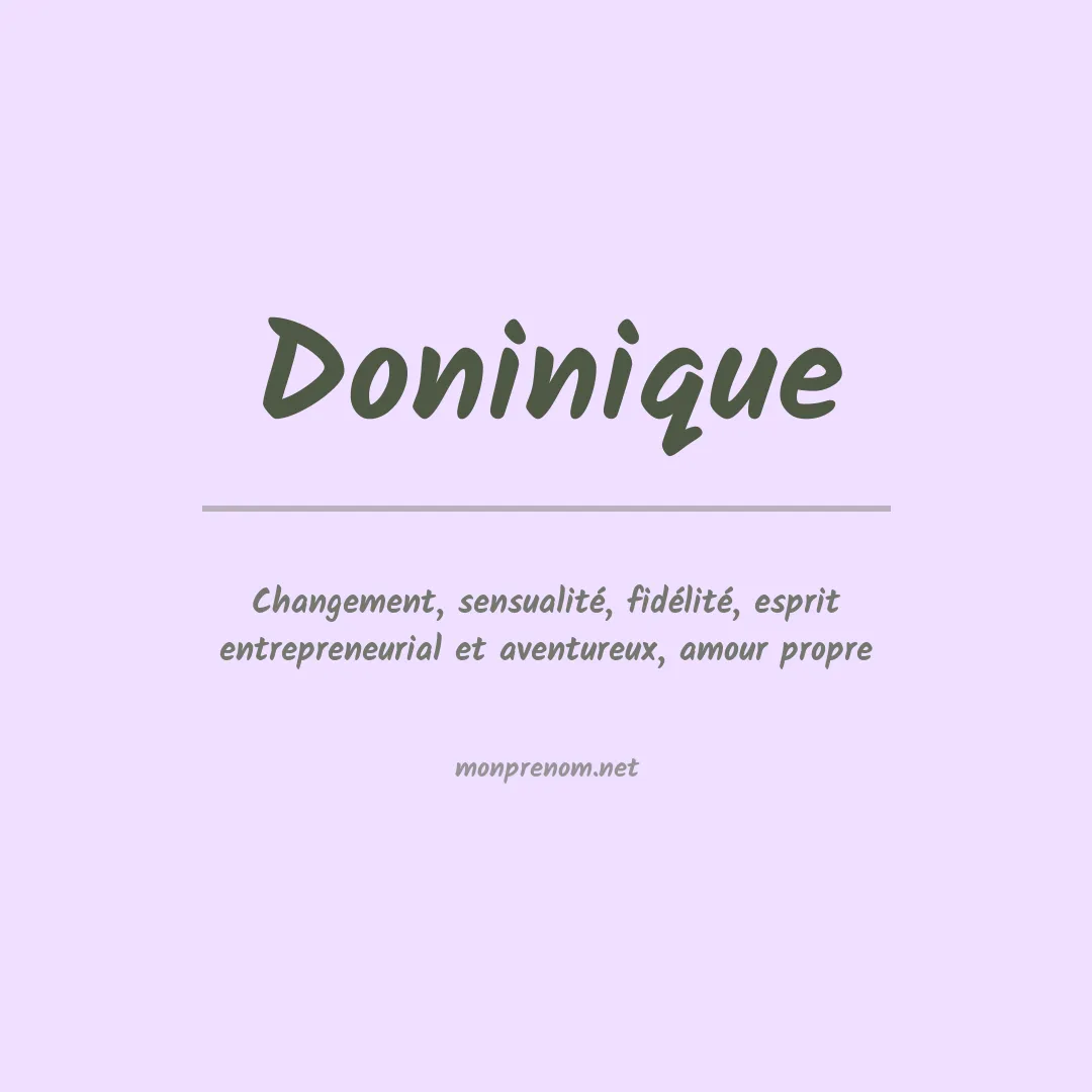 Signification du prénom Doninique