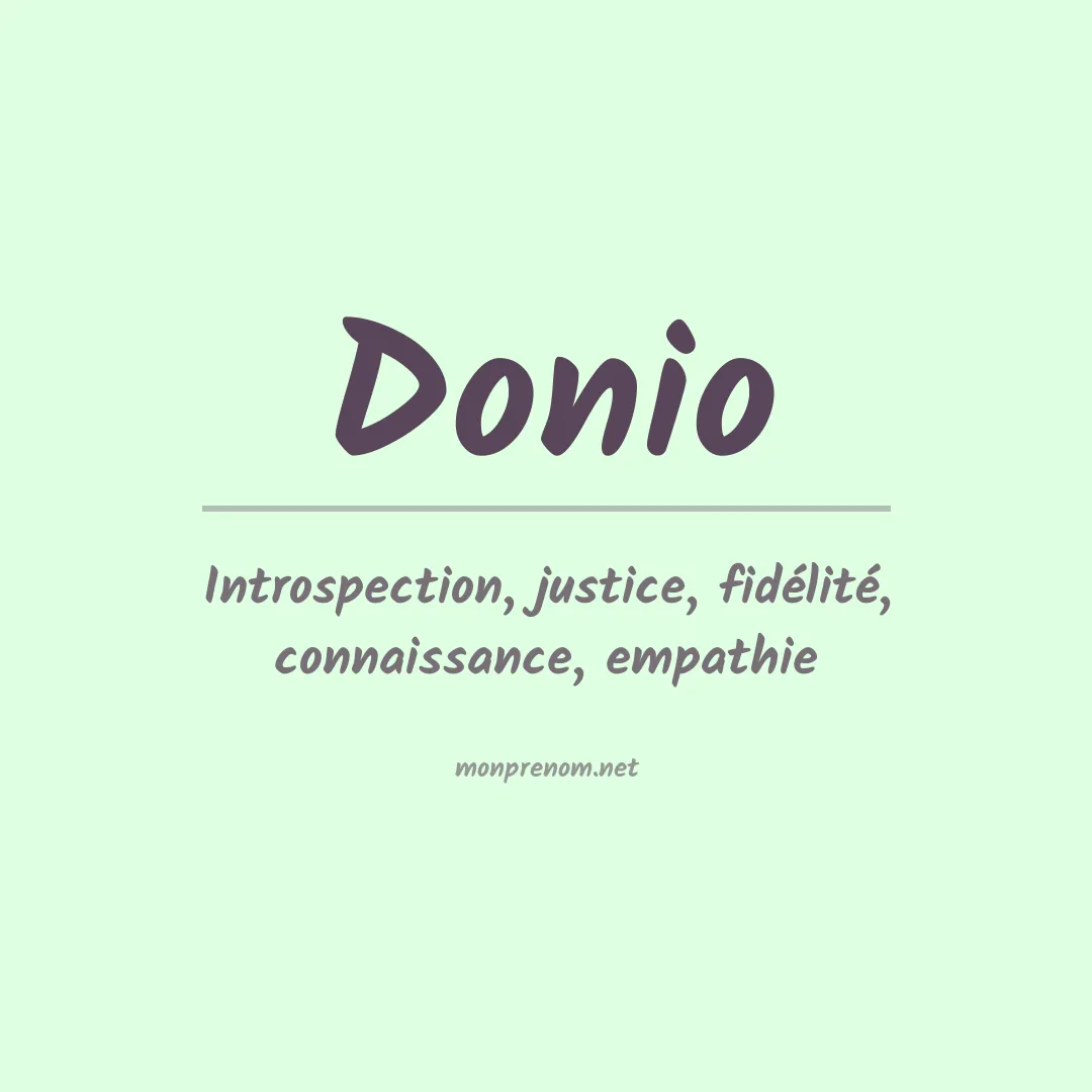 Signification du prénom Donio