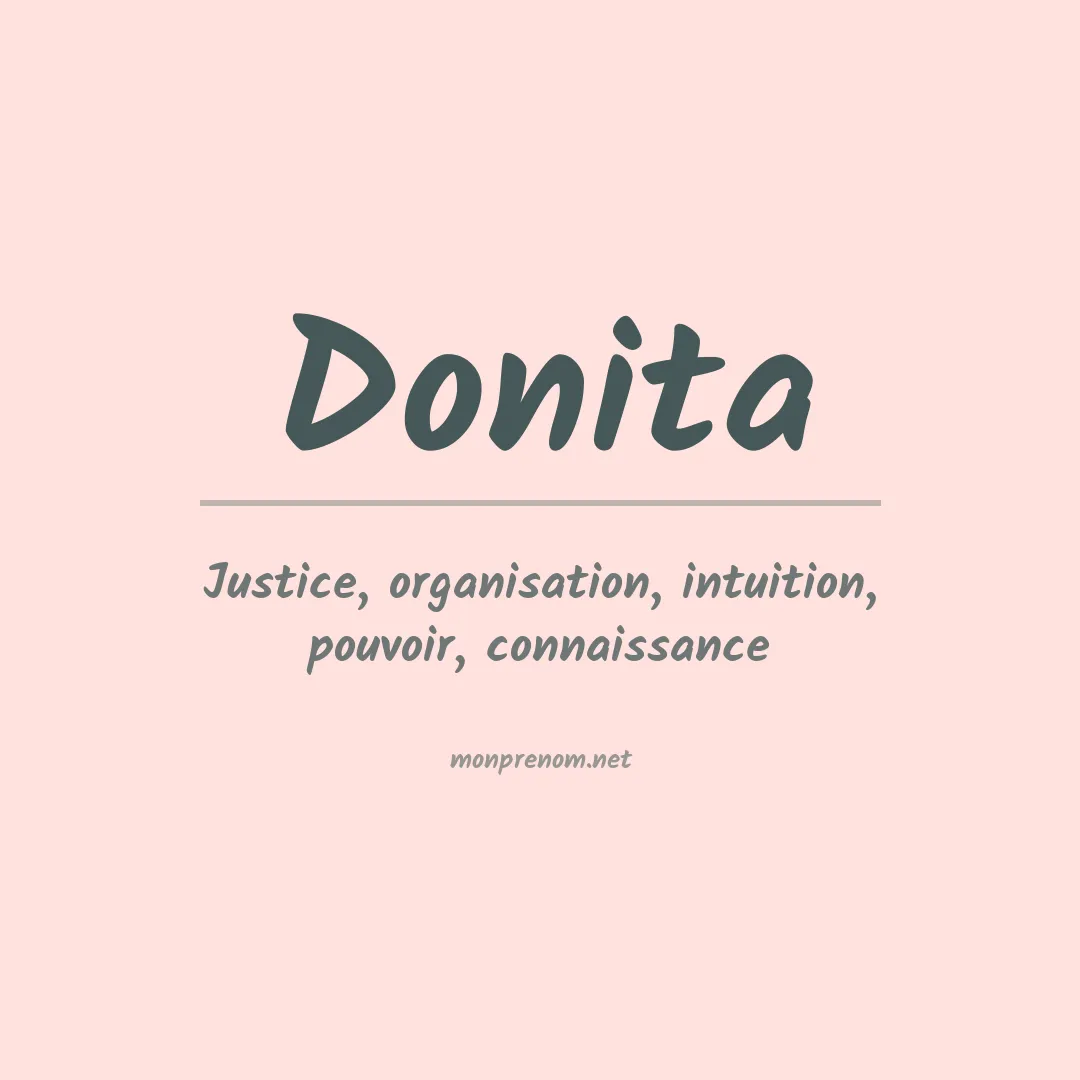 Signification du prénom Donita