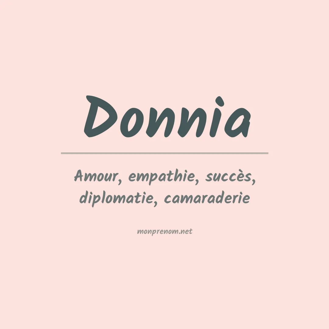 Signification du prénom Donnia