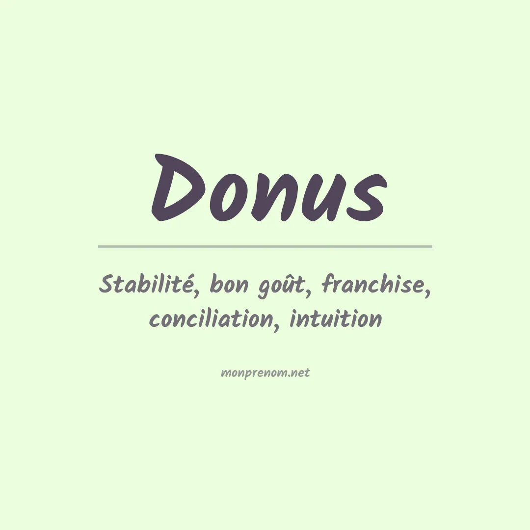 Signification du prénom Donus