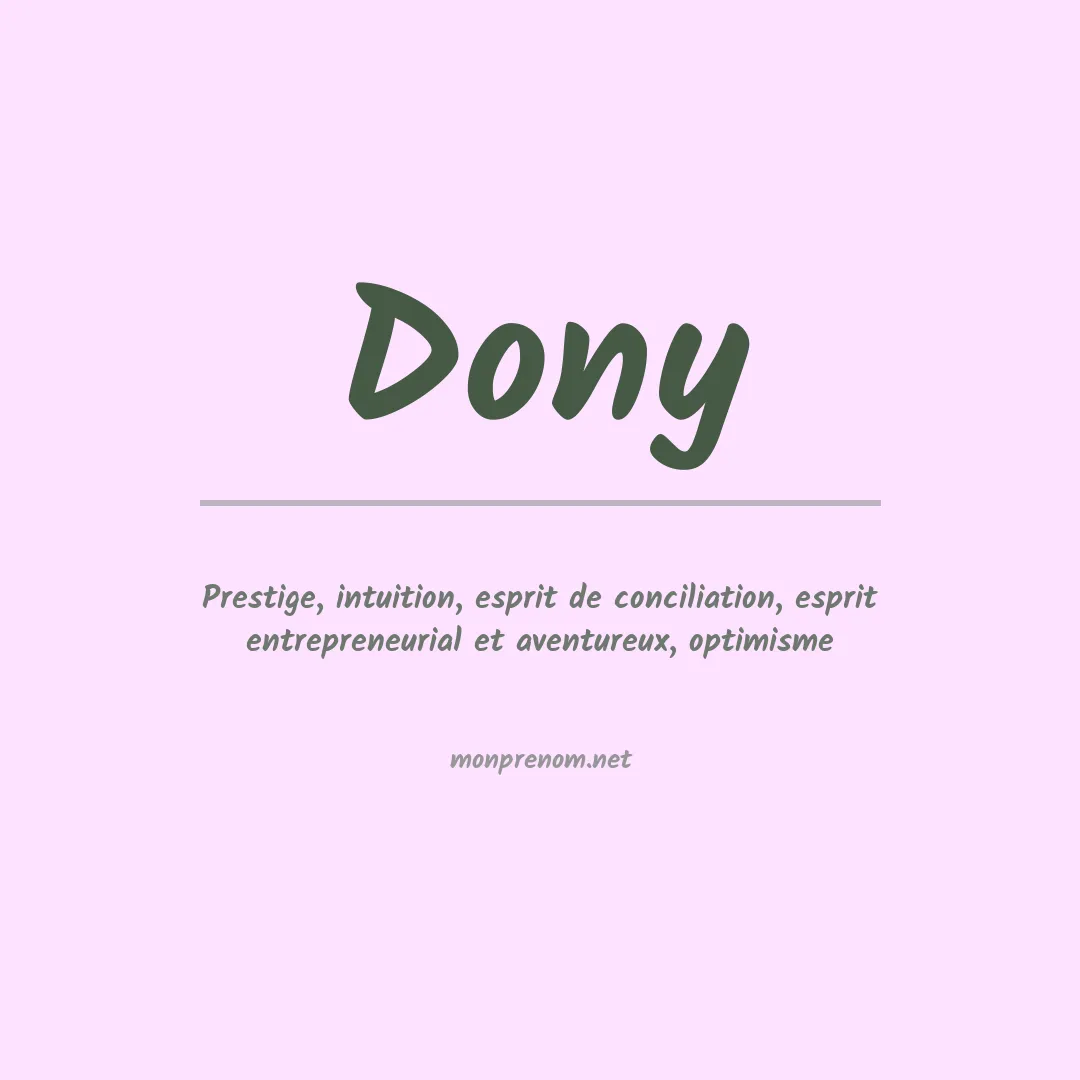 Prénom Dony