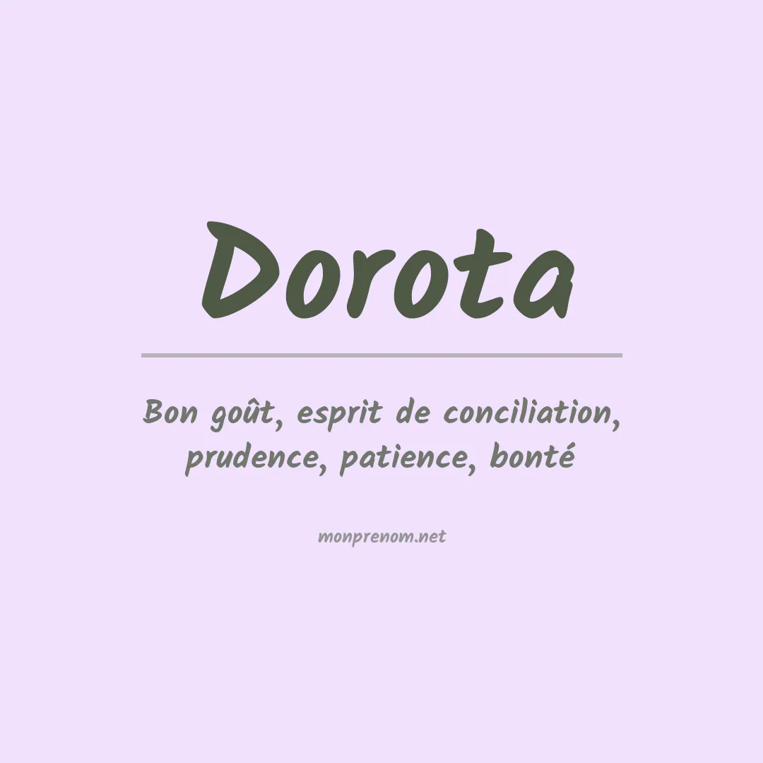 Signification du prénom Dorota