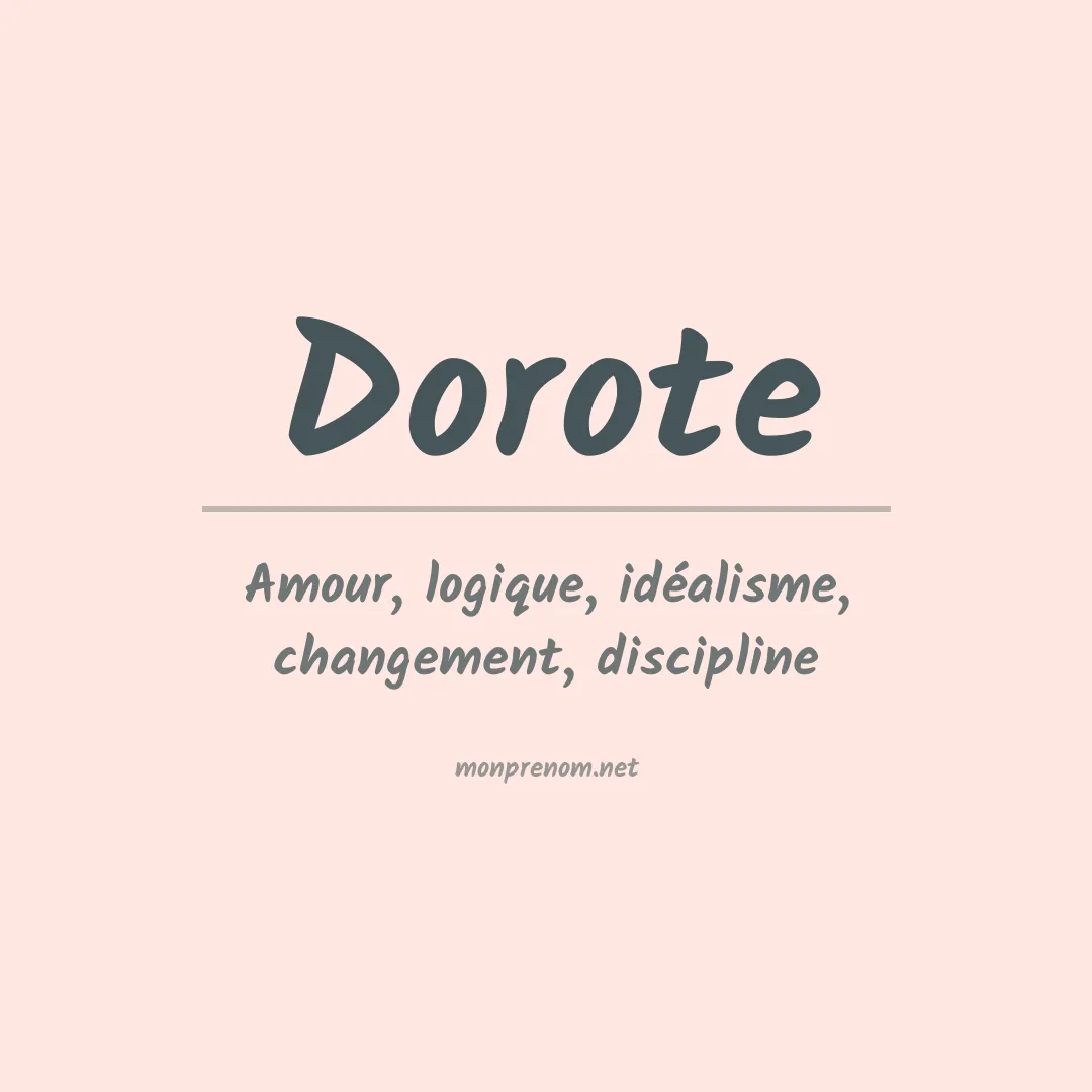 Signification du prénom Dorote
