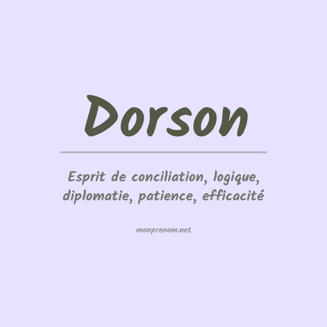 Signification du prénom Dorson