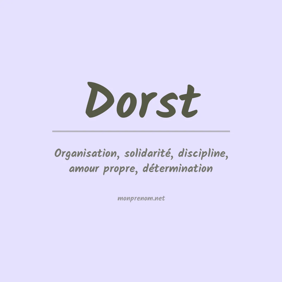 Prénom Dorst