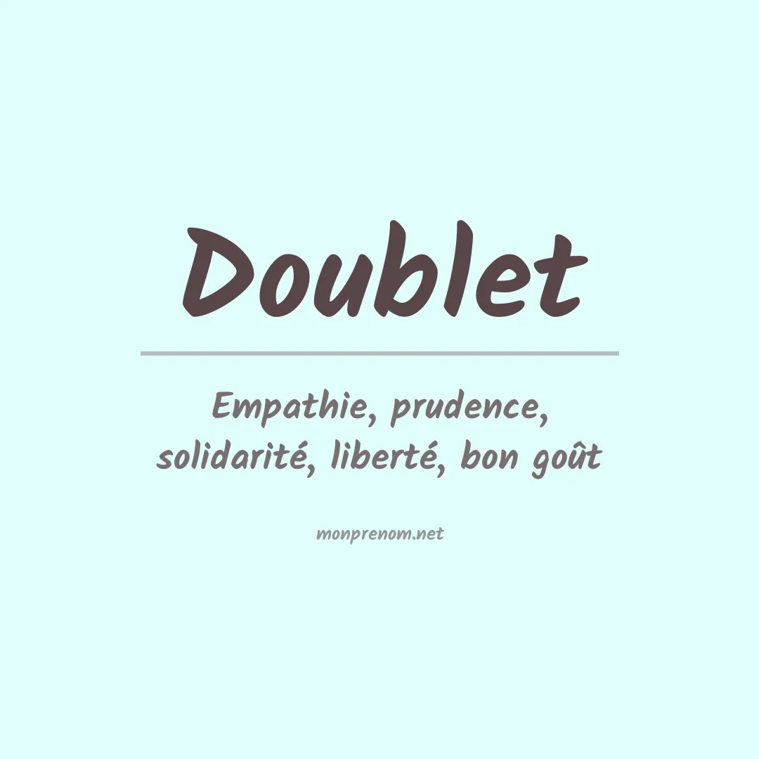 Signification du prénom Doublet