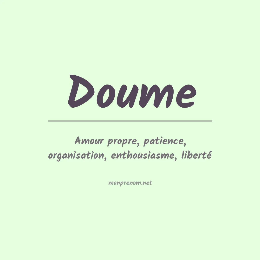 Signification du prénom Doume