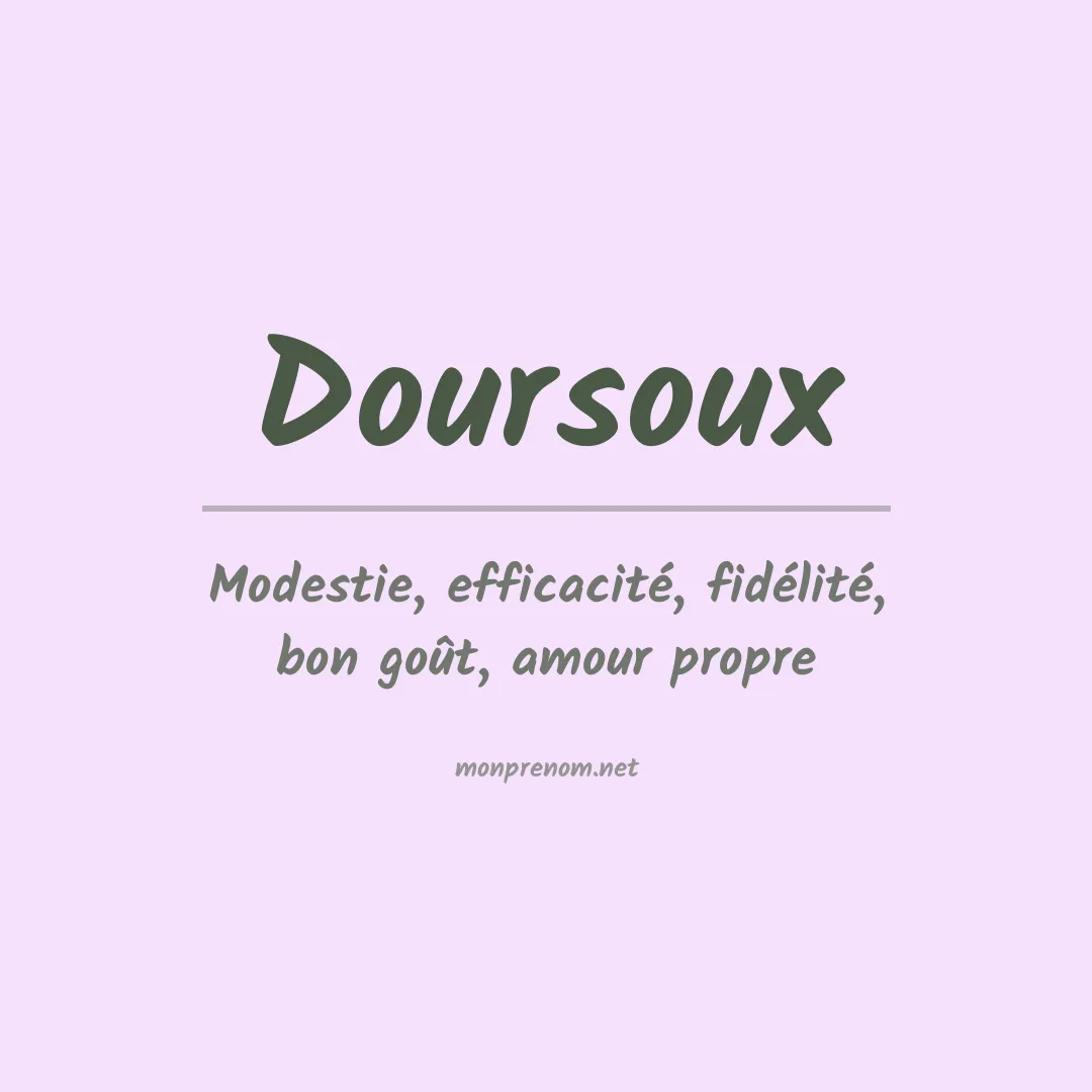 Signification du prénom Doursoux