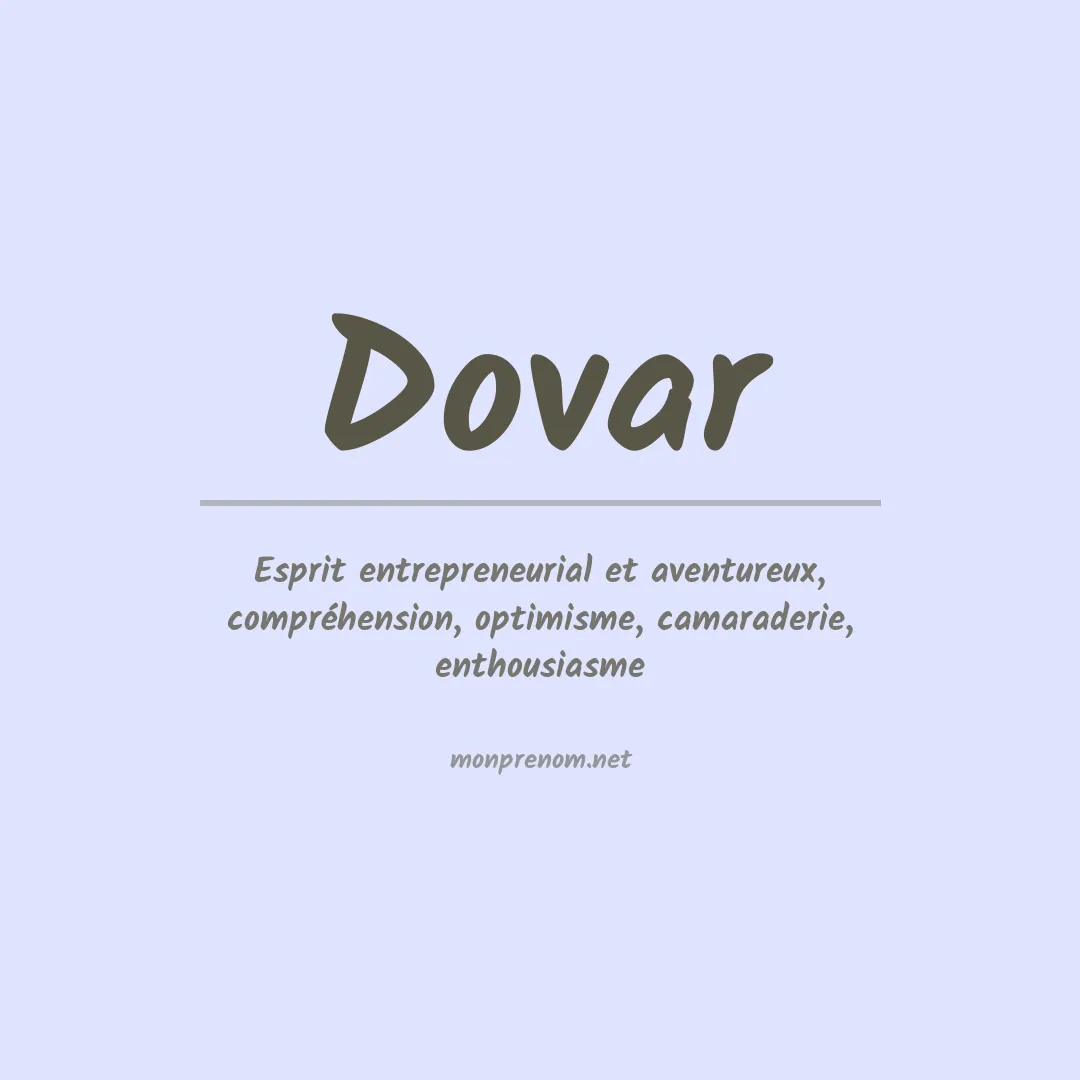 Signification du prénom Dovar