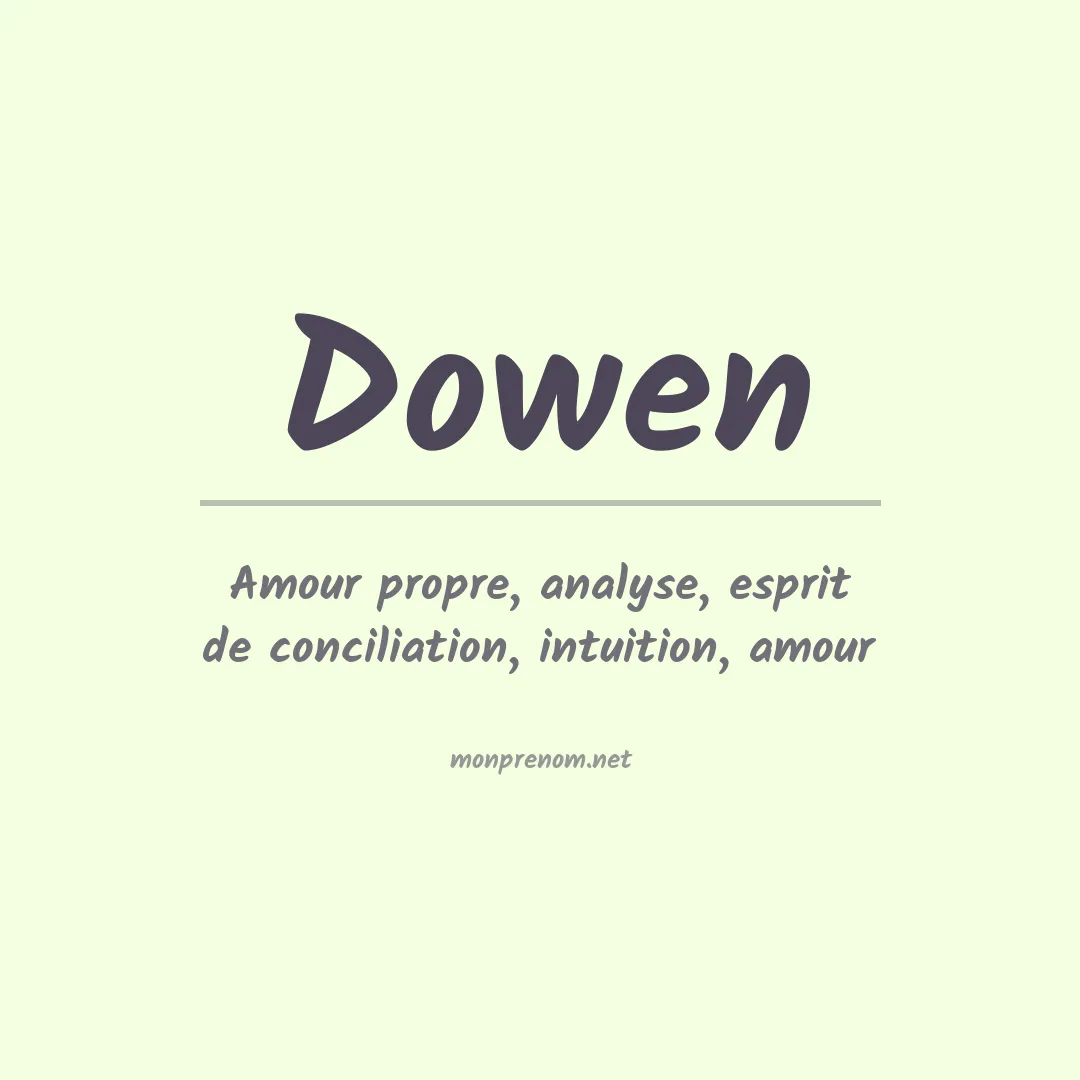 Signification du prénom Dowen