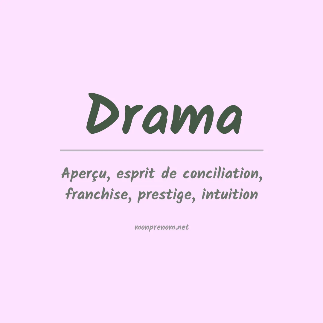 Signification du prénom Drama