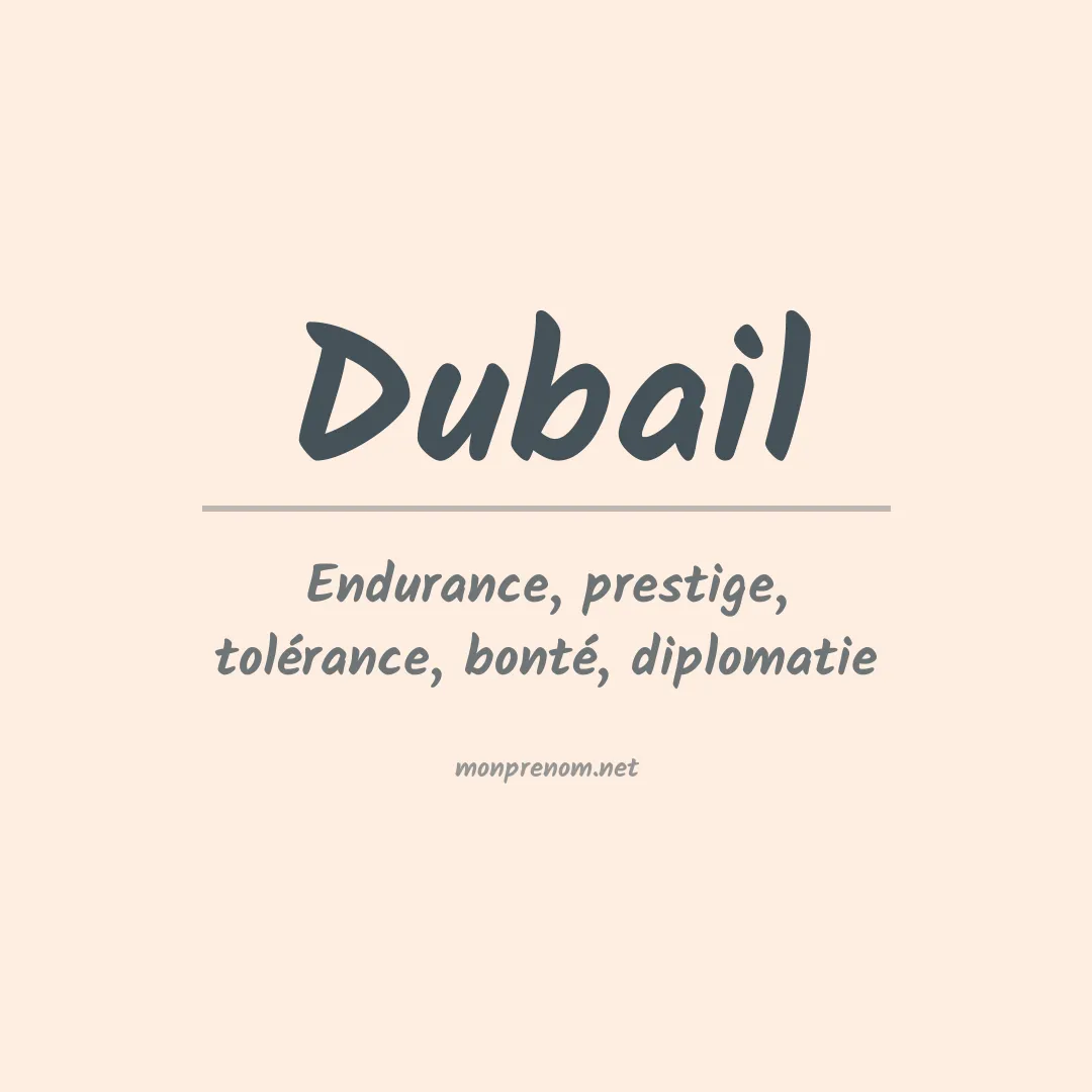 Signification du prénom Dubail