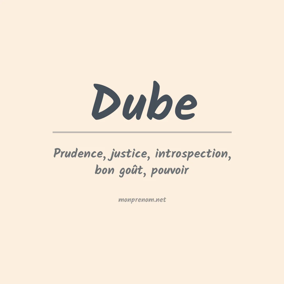 Prénom Dube