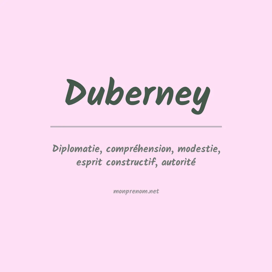 Signification du prénom Duberney