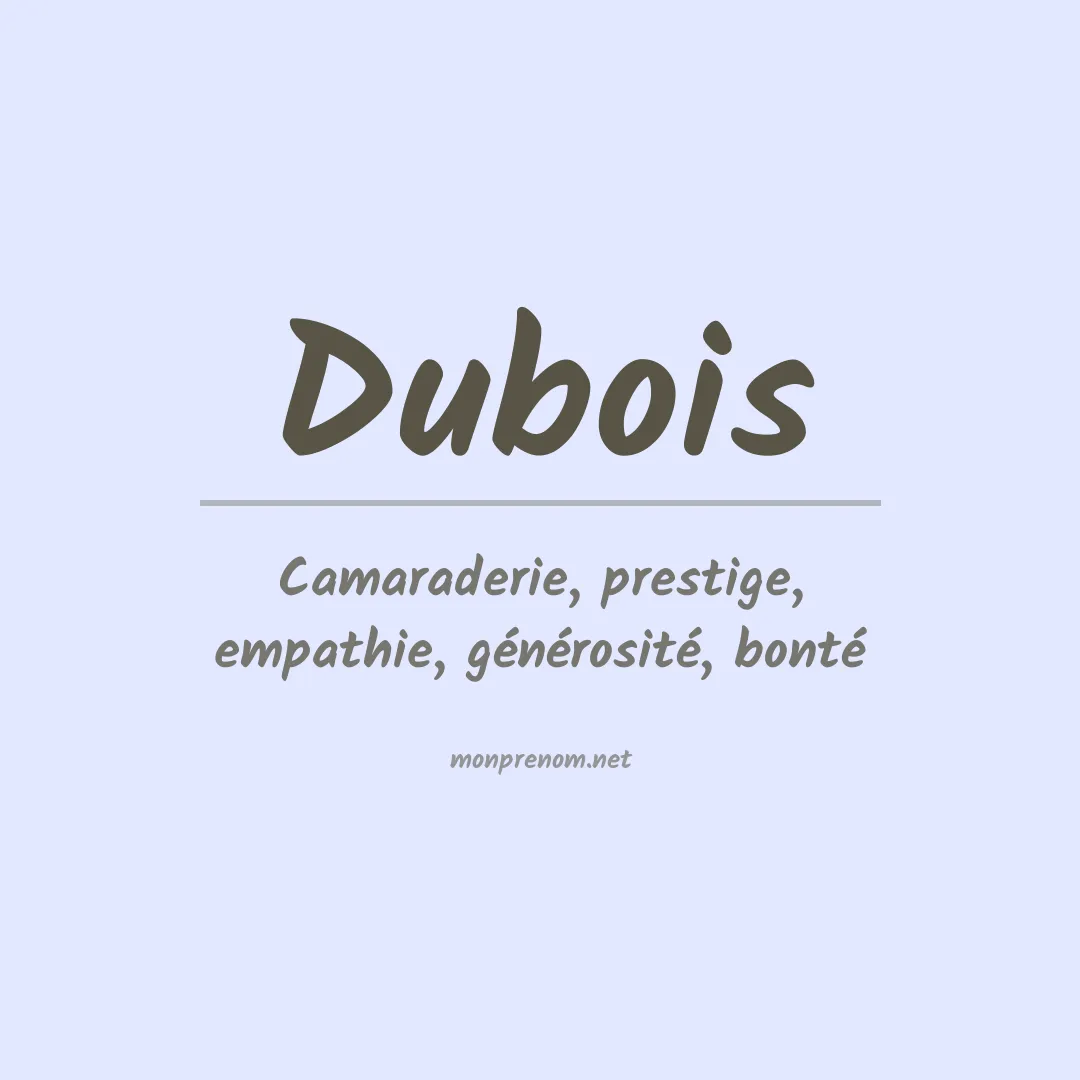 Prénom Dubois