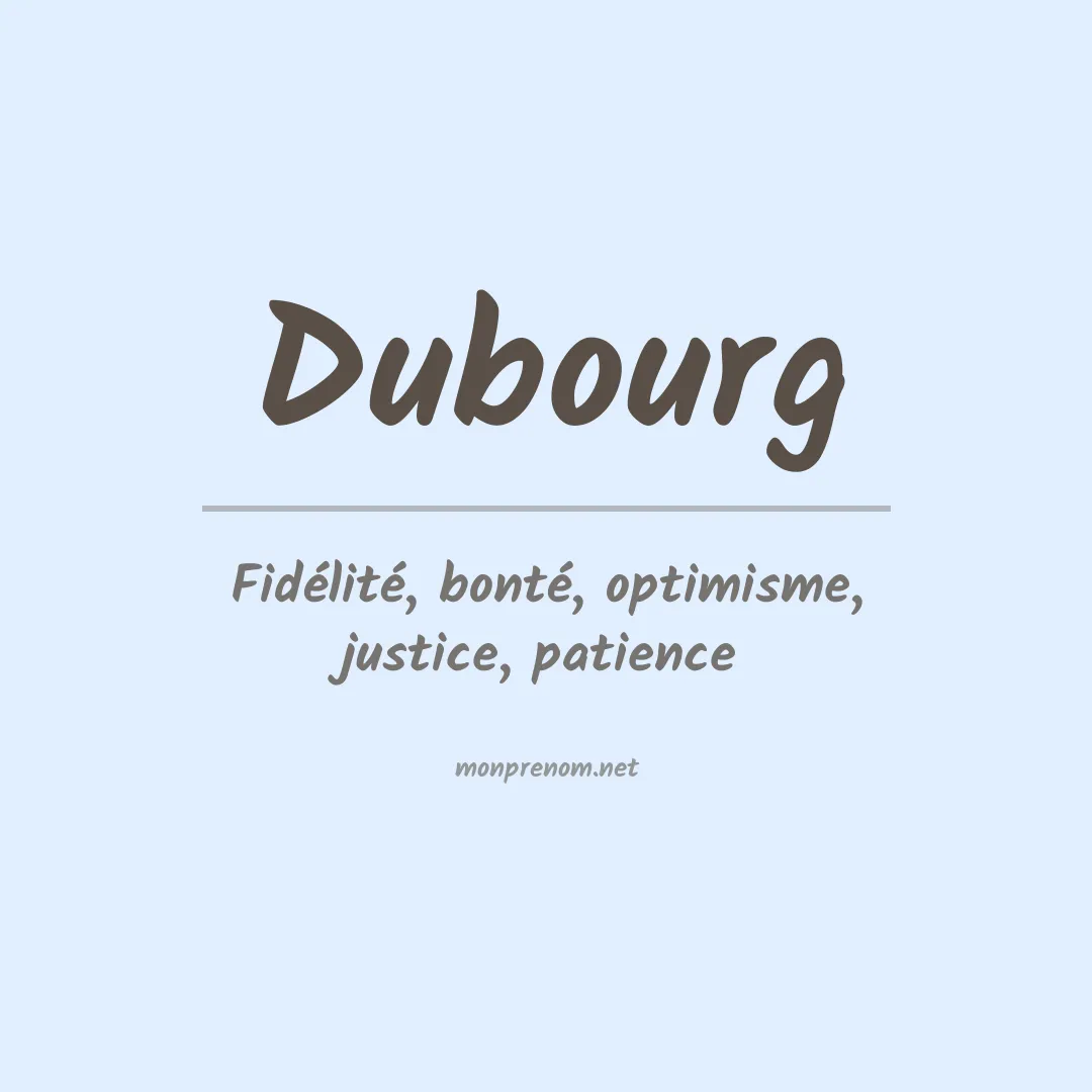 Prénom Dubourg
