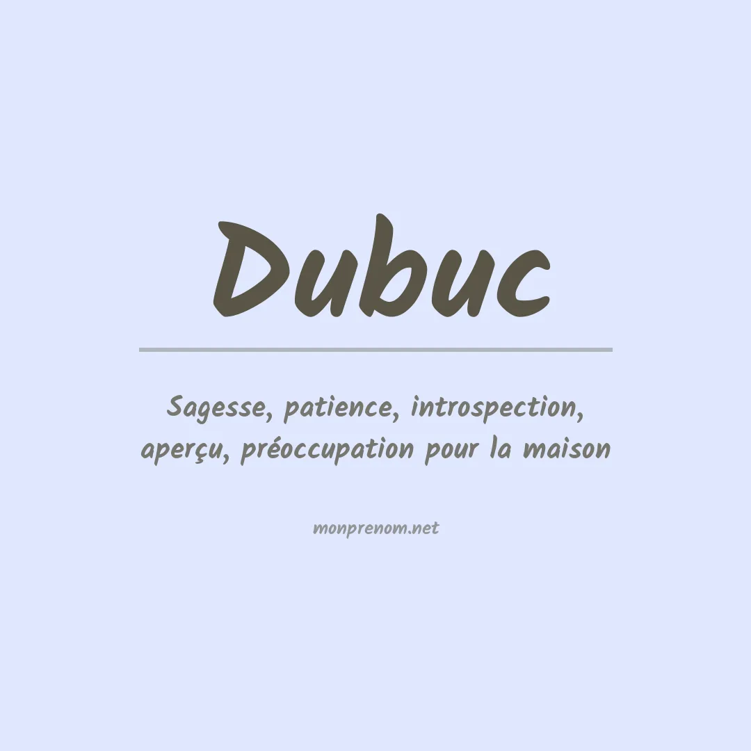Prénom Dubuc