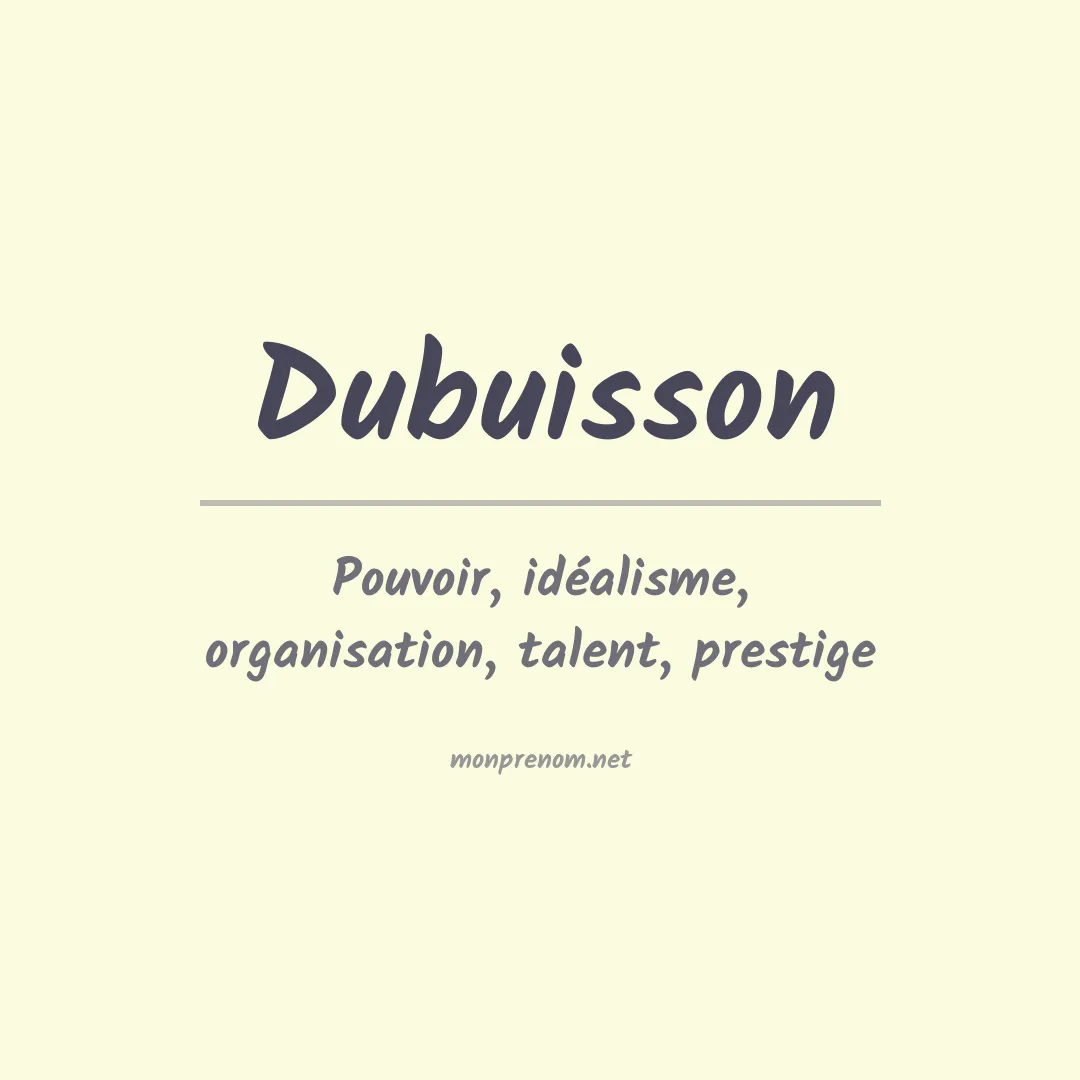 Prénom Dubuisson