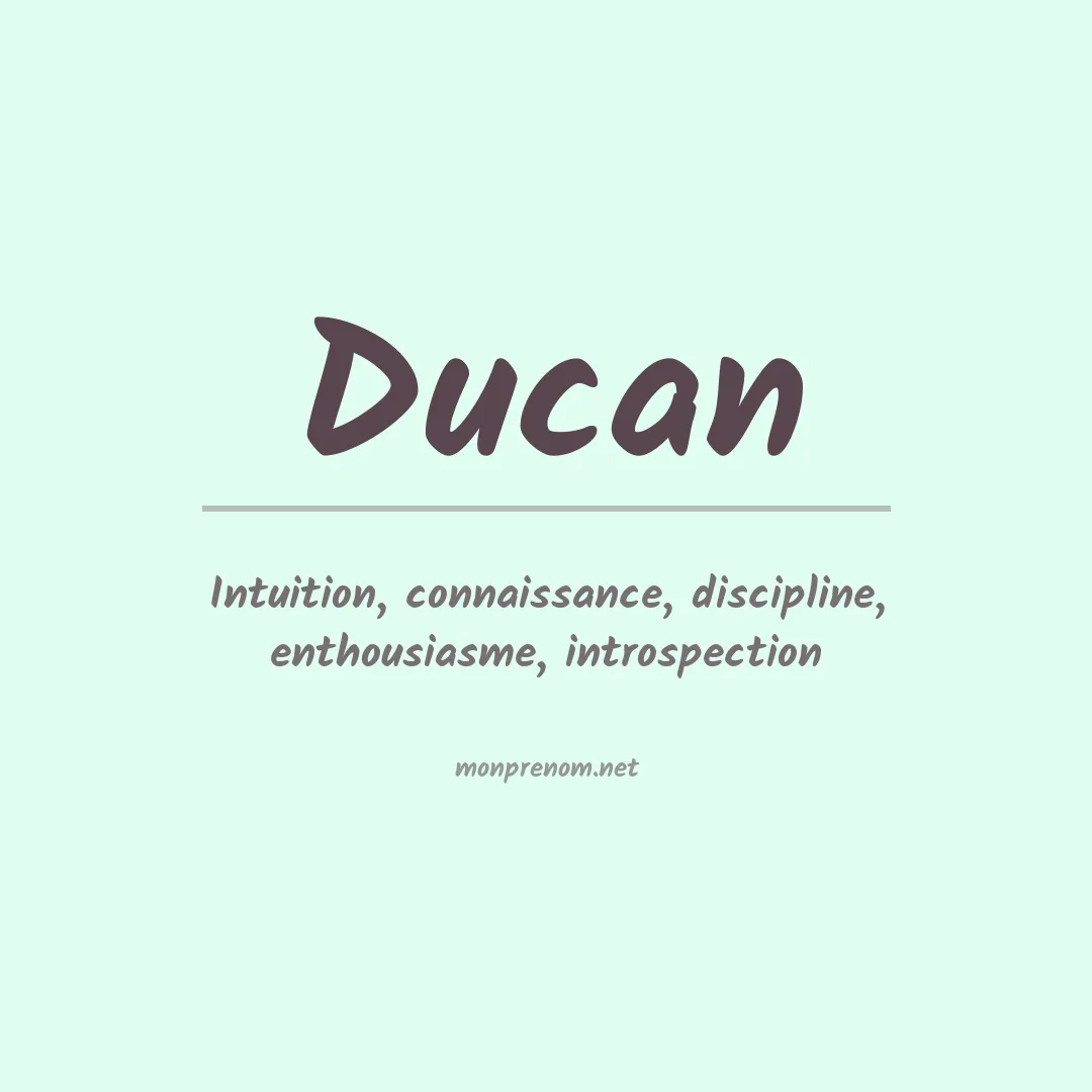 Signification du prénom Ducan