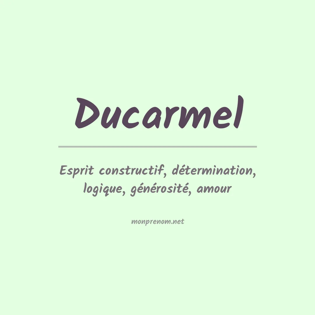 Signification du prénom Ducarmel