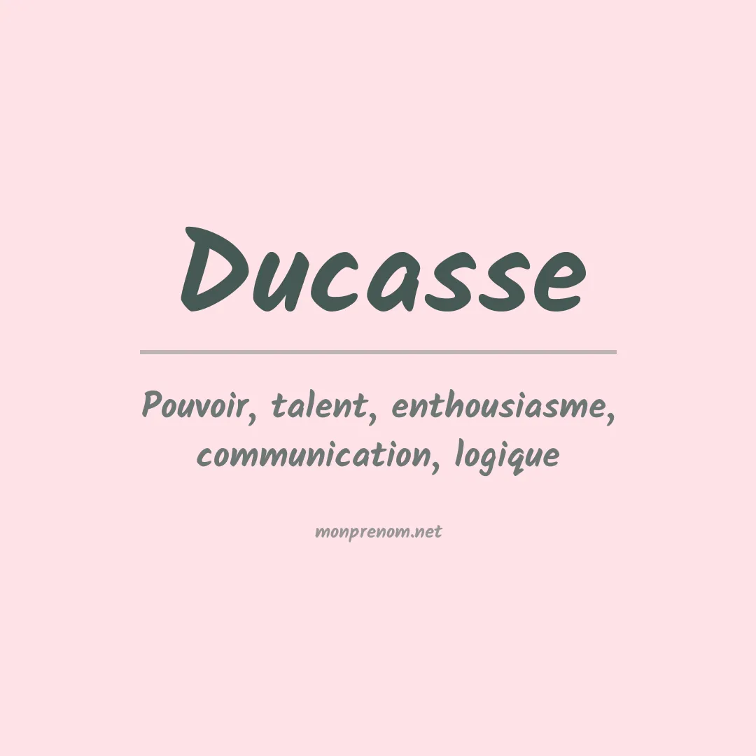 Prénom Ducasse