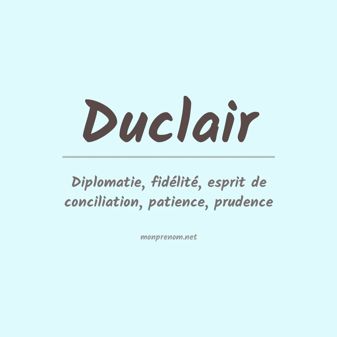 Signification du prénom Duclair