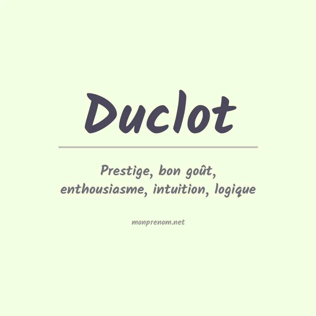 Signification du prénom Duclot
