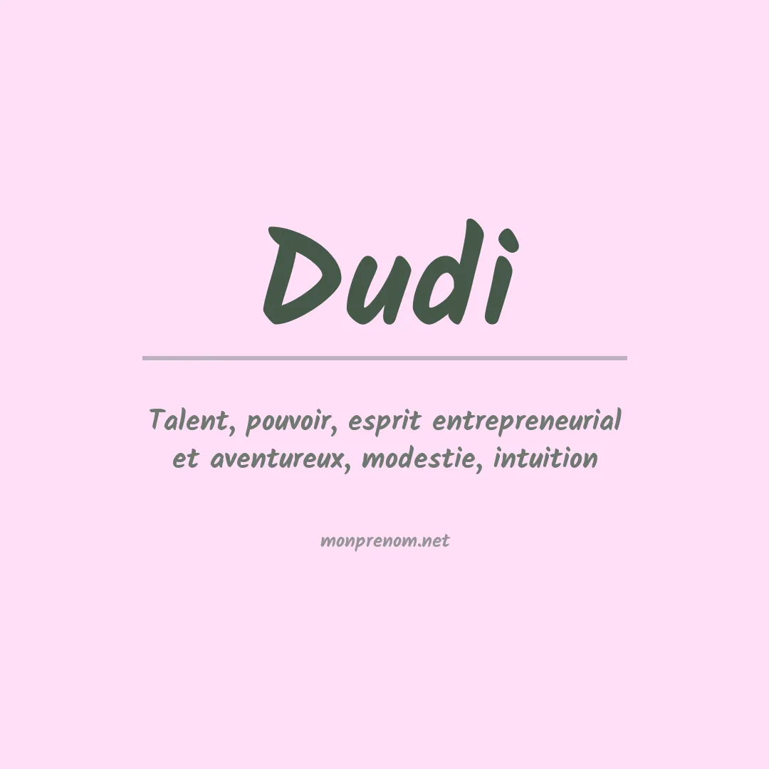 Signification du prénom Dudi
